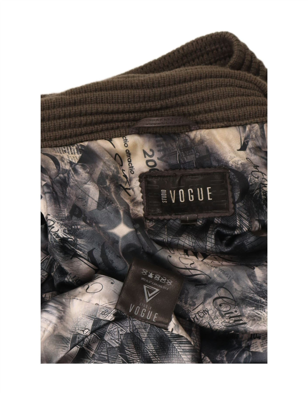 Casaco de couro feminino Vogue UK 14 grande cinza