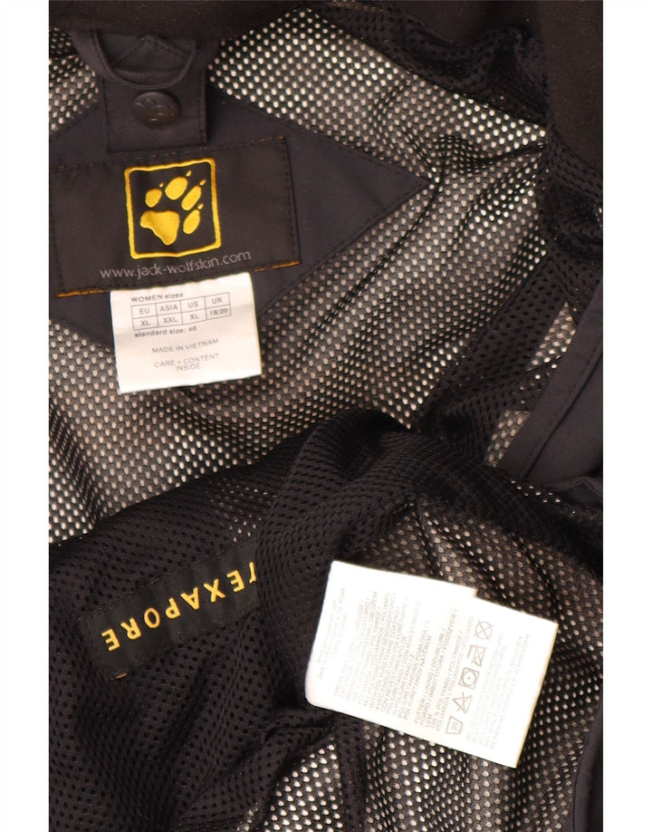 Jaqueta de chuva grande Jack Wolfskin feminina UK 18/20 XL preta poliamida