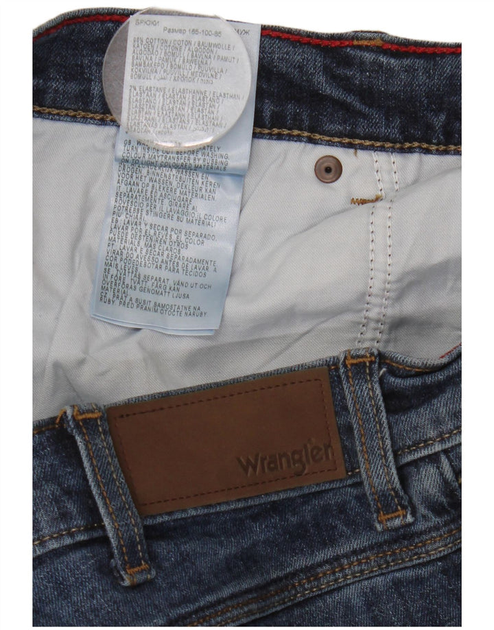 Wrangler Masculino Regular Straight Jeans W34 L30 Azul Algodão