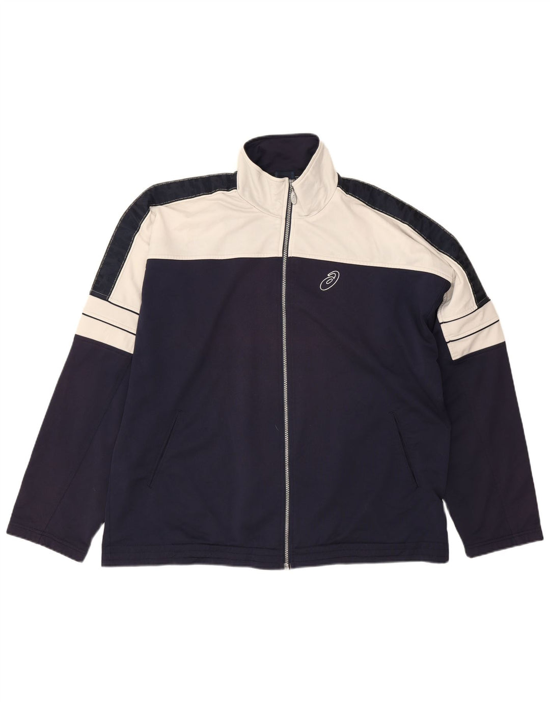 Asics Mens Tracksuit Top Jacket 2XL Azul marinho Colourblock