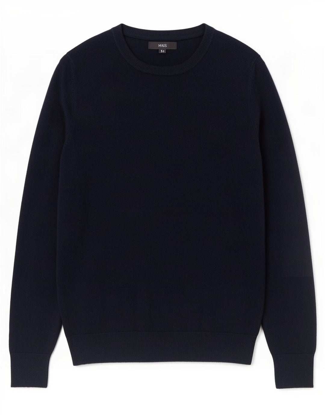 Suéter masculino Marks & Spencer com gola canoa e acrílico pequeno azul marinho