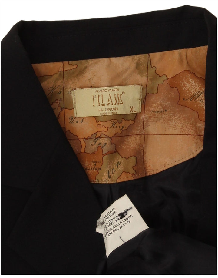 ALVIERO MARTINI Jaqueta blazer masculina de 3 botões 13-14 anos XL azul marinho