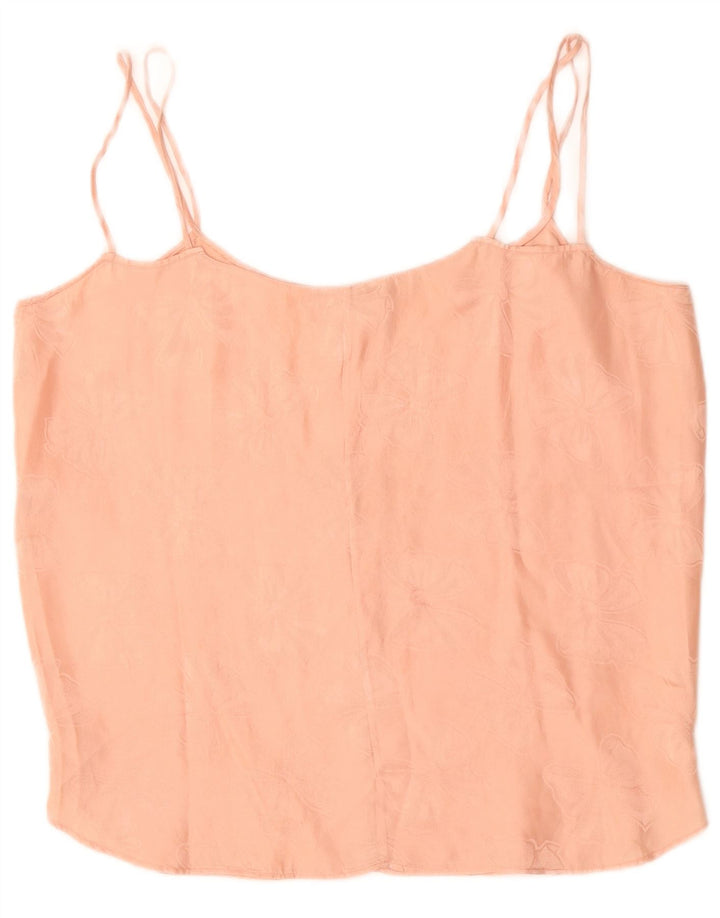 Top cami feminino vintage UK 16 grande rosa floral