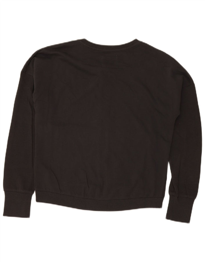 Diadora Womens Oversized Graphic Tracksuit Top Jacket UK 10 Pequeno Preto