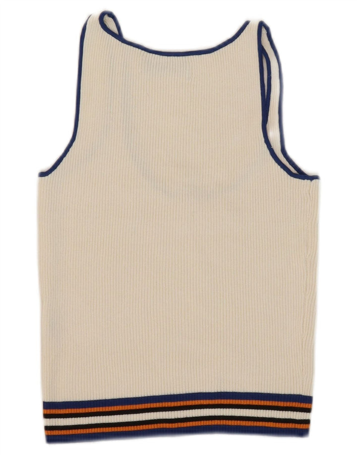 Zara Womens Crop Vest Regata Reino Unido 8 Pequeno Branco