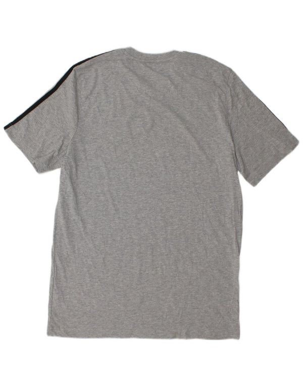 Adidas Mens Camiseta Top Grande Algodão Cinza