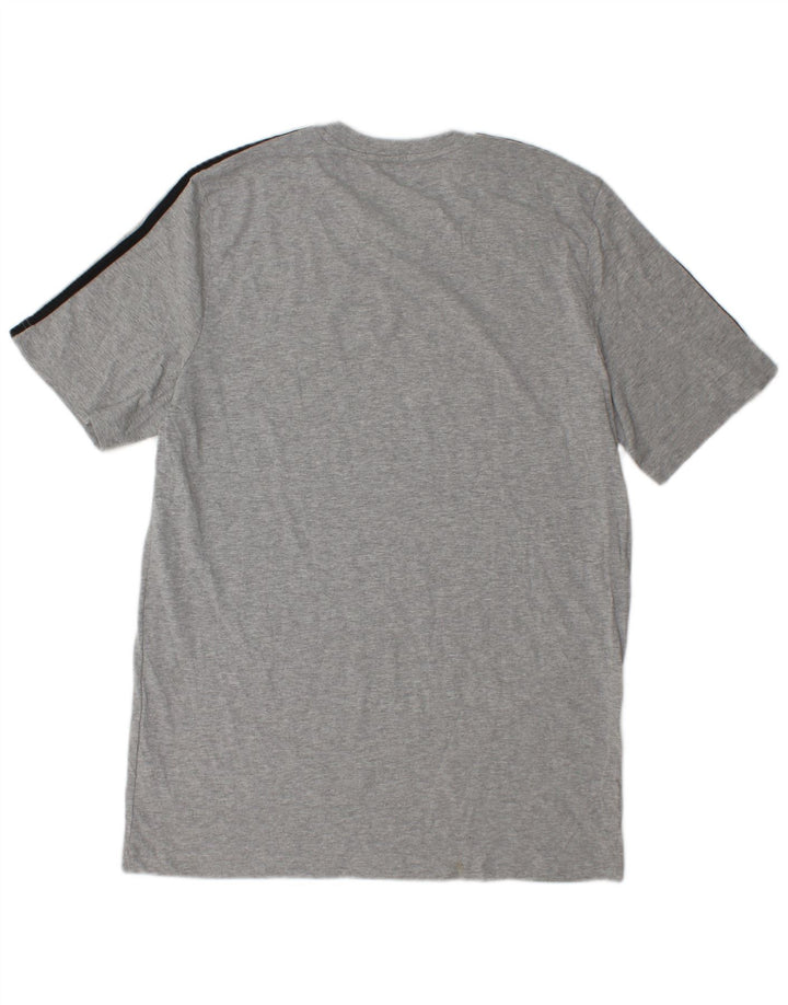 Adidas Mens Camiseta Top Grande Algodão Cinza