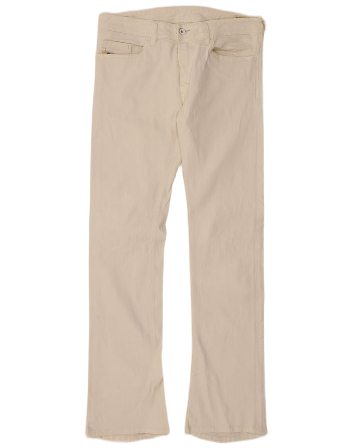 DIESEL Calça jeans feminina Trouleg Bootcut W32 L34 algodão branco