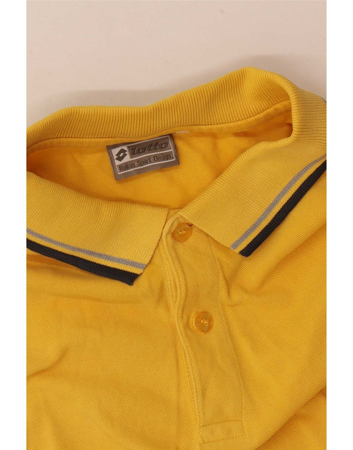 Camisa polo masculina Lotto listrada amarela média