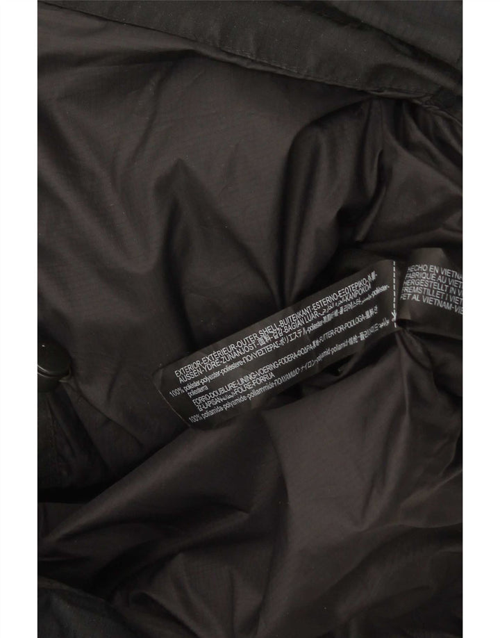 Jaqueta acolchoada com capuz masculina Zara UK 38 poliéster preto médio