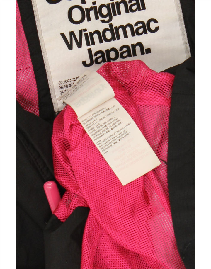 Jaqueta corta-vento feminina Superdry Windmac com capuz UK 16 grande nylon preto
