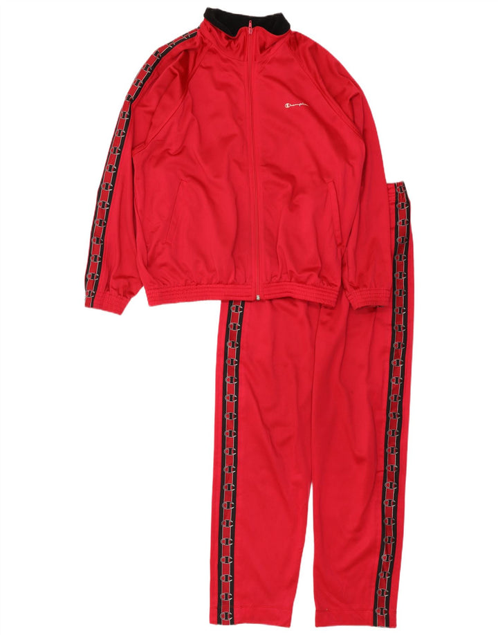 Champion Mens Full Tracksuit Médio Poliéster Vermelho