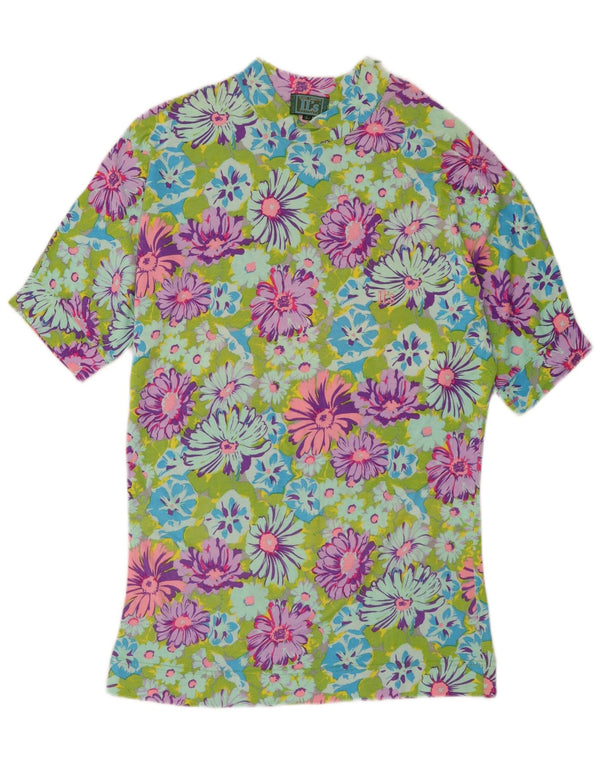 Camiseta feminina Olmes Carretti UK 16 grande viscose floral multicolorida
