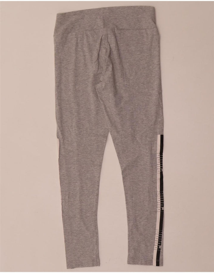 Puma Womens Graphic Leggings UK 10 Pequeno Cinza Colorblock Algodão