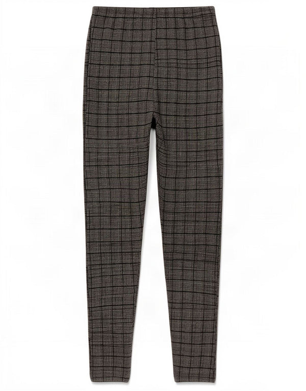 Zara Leggings Mulher UK 14 Médio Preto Houndstooth