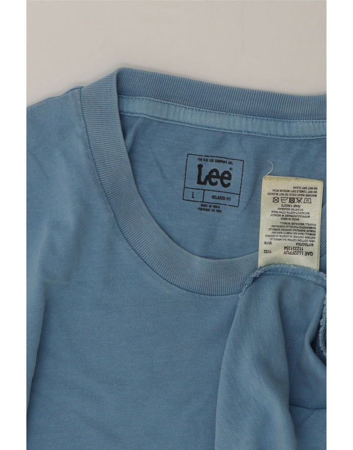 Lee Mens Camiseta Relaxada Fit Top Grande Algodão Azul