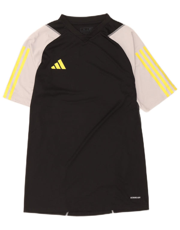 Camiseta Adidas Masculina Aeroready Slim Fit Top Pequeno Bloco Colorido Preto