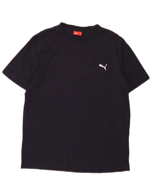 Puma Camiseta Masculina Top Médio Algodão Azul Marinho