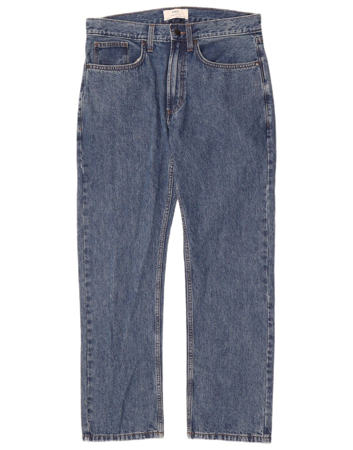 Jeans retos masculinos Marks & Spencer W32 L29 algodão azul