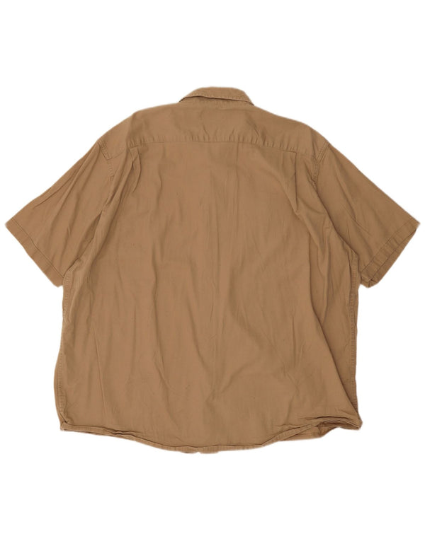 Camisa Wrangler masculina de manga curta 2XL algodão bege