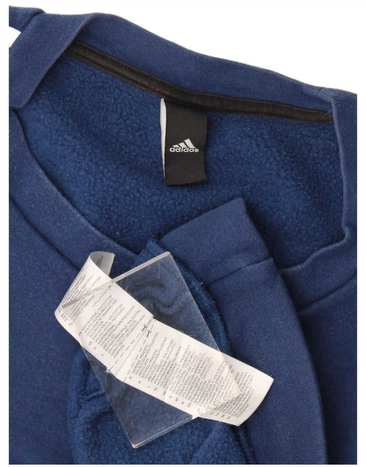 Adidas Mens Moletom Jumper 2XL Algodão Azul Marinho