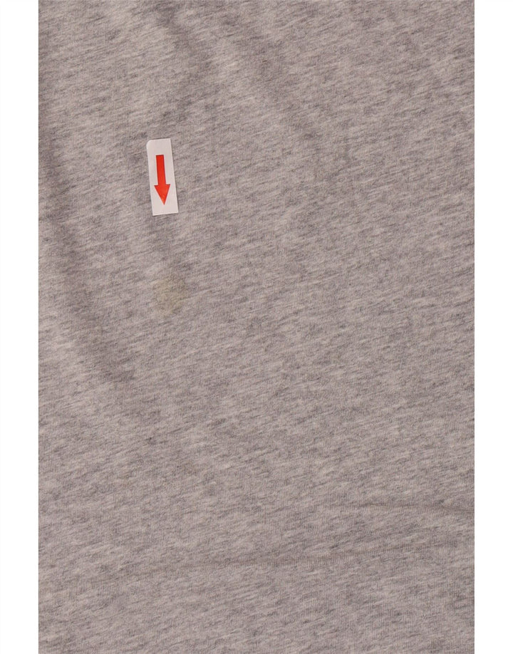 Benetton Camiseta masculina gráfica grande algodão cinza