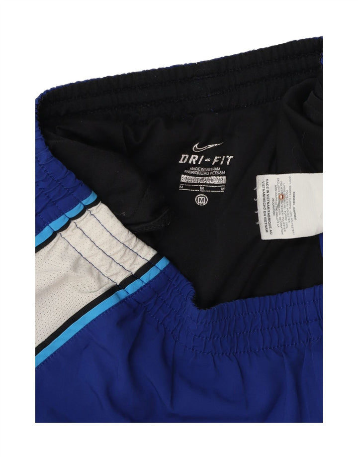 Shorts esportivos femininos Nike Dri Fit UK 14 poliéster colorblock azul médio