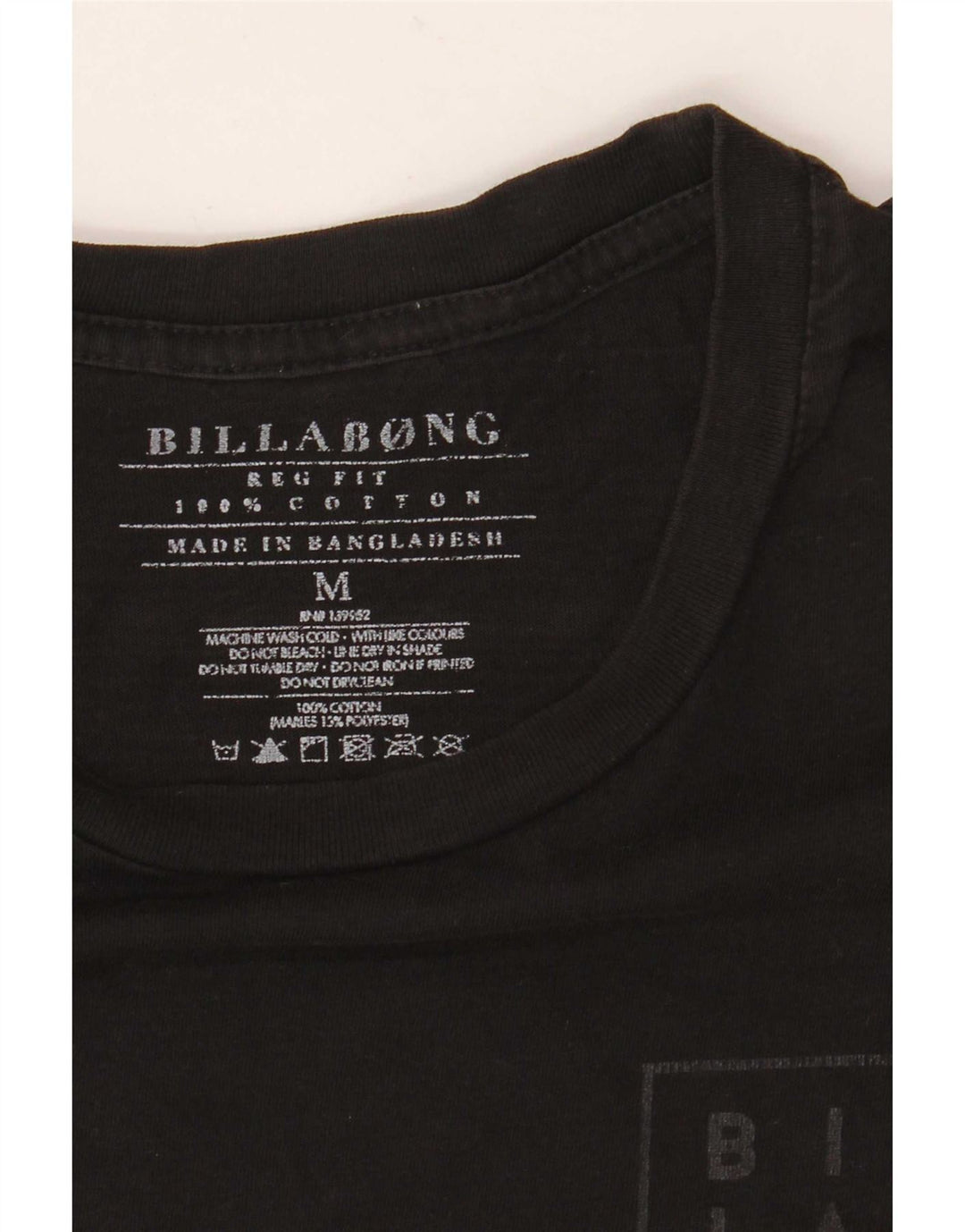 Camiseta masculina Billabong Regular Fit gráfica top médio algodão preto