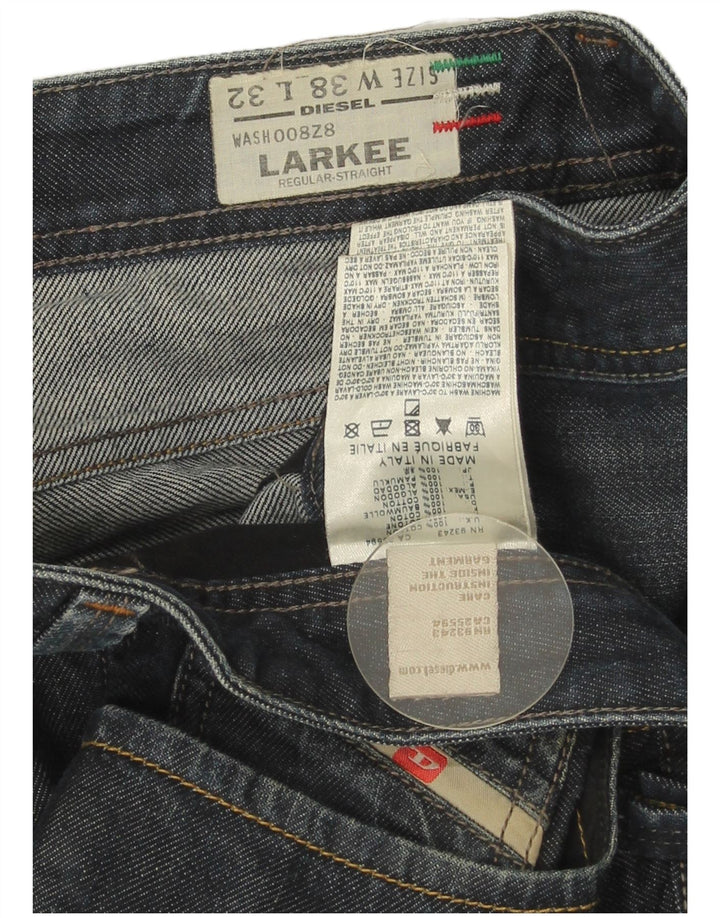 Diesel Mens Larkee Regular Straight Jeans W38 L32 Azul Algodão