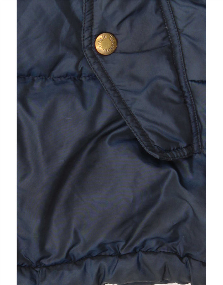 Jaqueta masculina acolchoada com capuz Sergio Tacchini Reino Unido 40 grande azul marinho poliamida