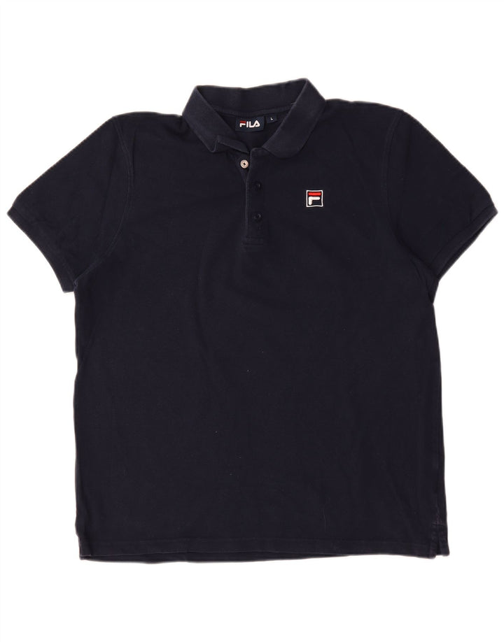 Camisa polo masculina Fila grande algodão azul marinho