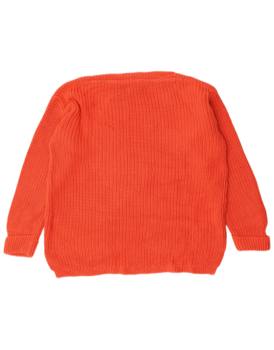 Suéter feminino Marks & Spencer com gola canoa Reino Unido 12 algodão laranja médio