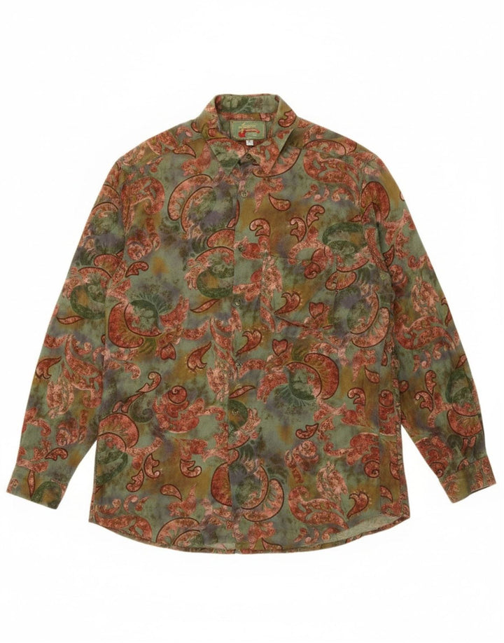 Camisa masculina Leader média multicolorida paisley viscose