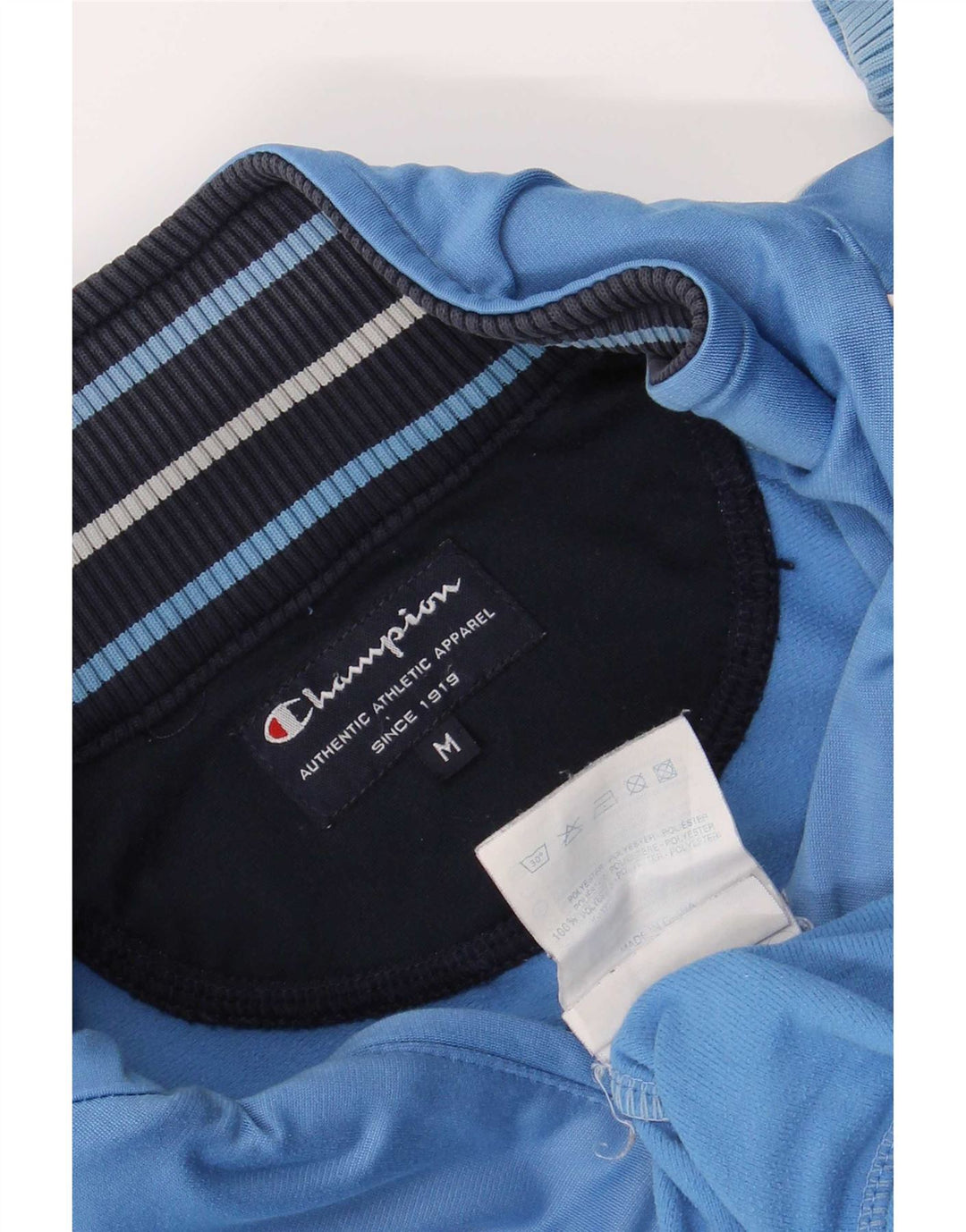 Jaqueta masculina Champion de agasalho de poliéster médio azul colorblock