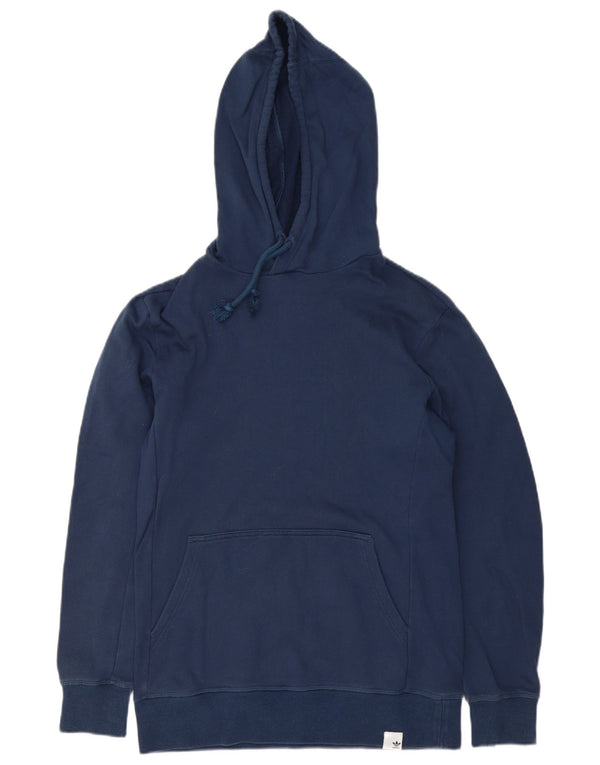 Adidas Mens Hoodie Jumper Pequeno Algodão Azul Marinho