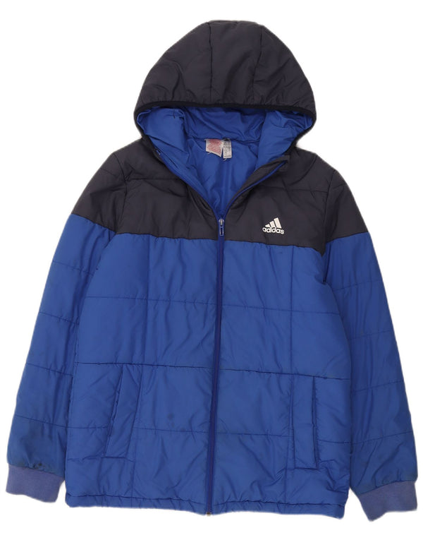 Jaqueta acolchoada com capuz Adidas Menino 15-16 anos Azul Colorblock Poliéster