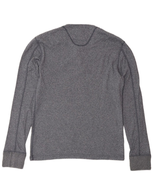 SUPERDRY Top masculino de manga comprida XL azul marinho algodão