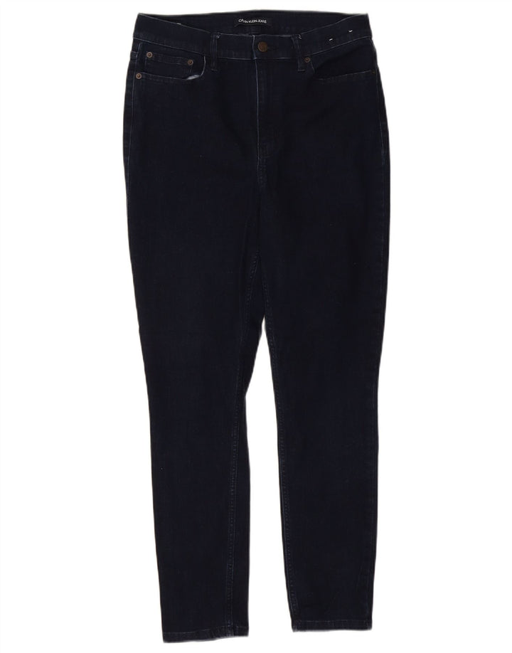 Calça jeans skinny feminina CALVIN KLEIN cintura alta US 12 grande W31 L26 azul marinho