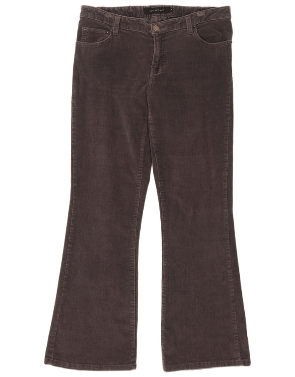 Calça feminina Calvin Klein Flare de veludo cotelê EUA 8 médio W32 L30 algodão cinza