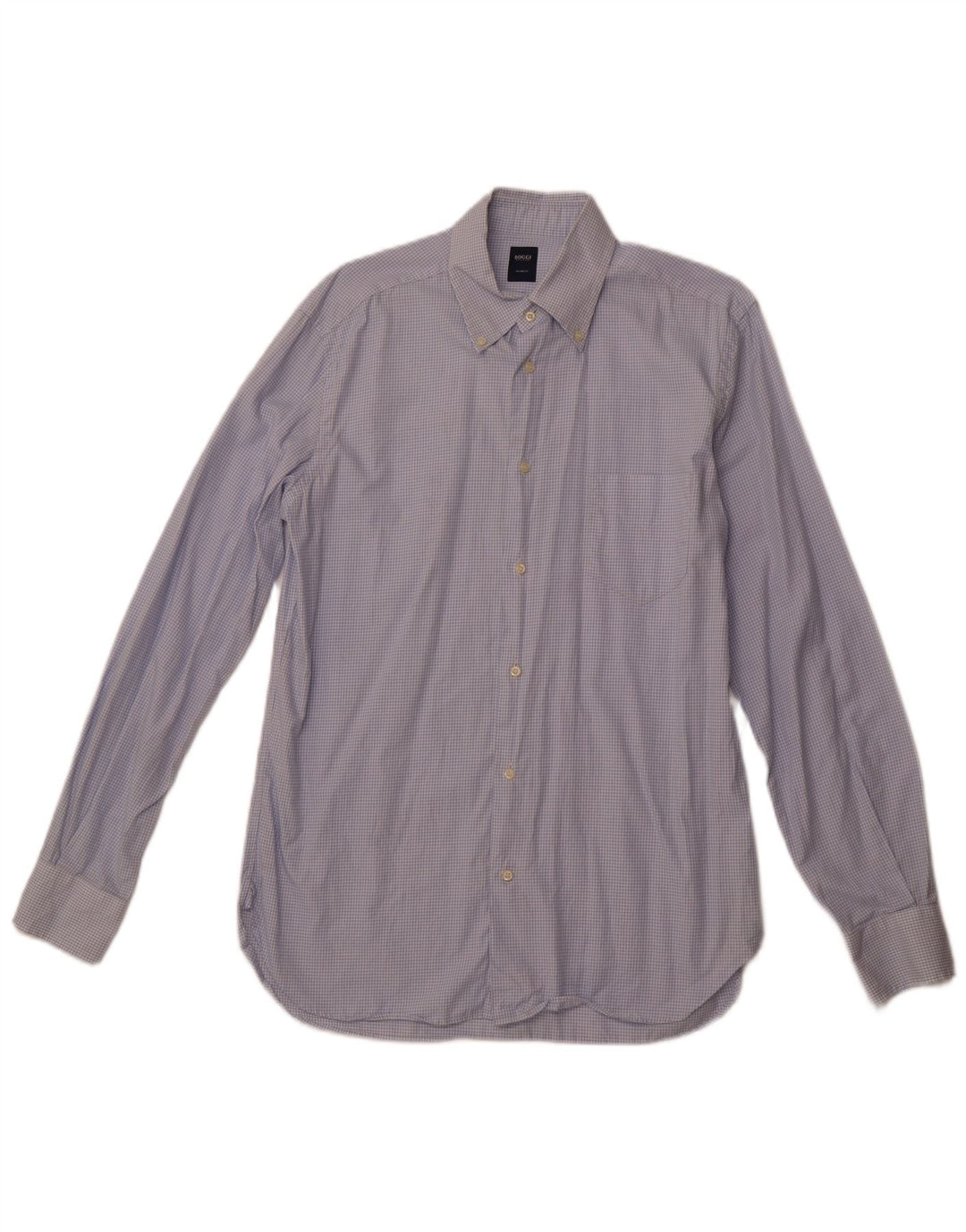 Camisa masculina BOGGI sob medida tamanho 40 15 3/4 xadrez azul médio