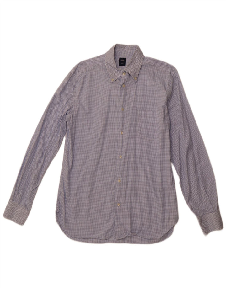 Camisa masculina BOGGI sob medida tamanho 40 15 3/4 xadrez azul médio