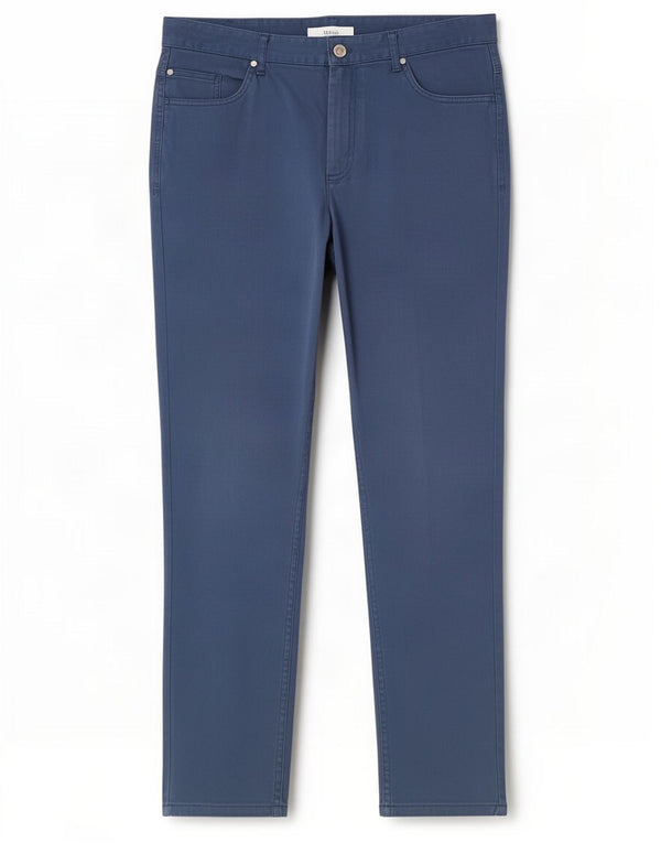 Zara Calça masculina skinny casual EU 46 XL W36 L30 azul algodão