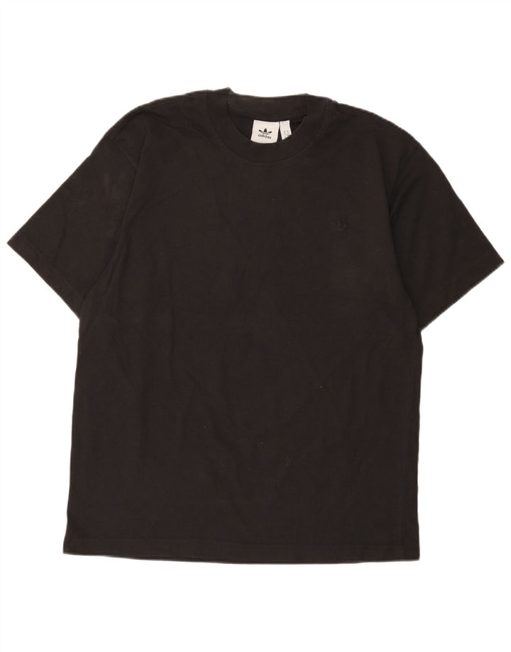Adidas Mens Camiseta Top Médio Algodão Preto