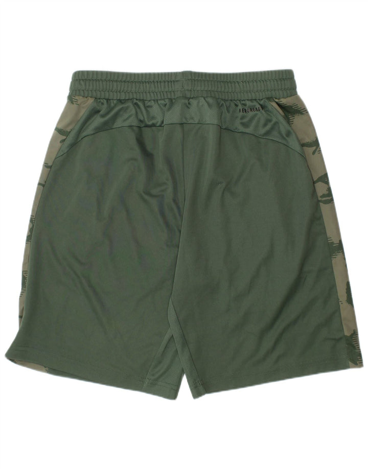 Shorts esportivos ADIDAS Aeroready para meninos 11-12 anos verde camuflado poliéster