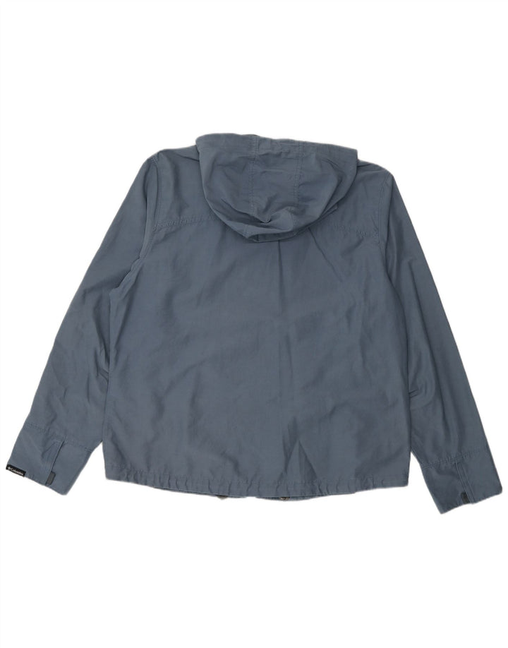Jaqueta de chuva feminina com capuz Columbia UK 16 grande algodão azul