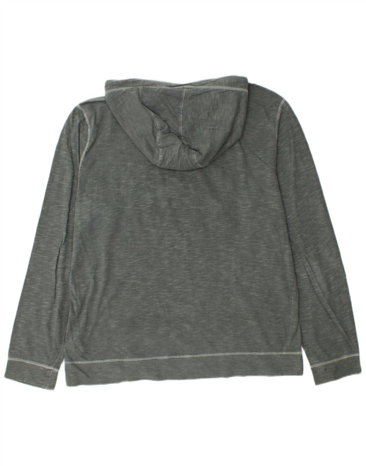 Top gráfico masculino com capuz e manga comprida grande algodão manchado cinza NAPAPIJRI