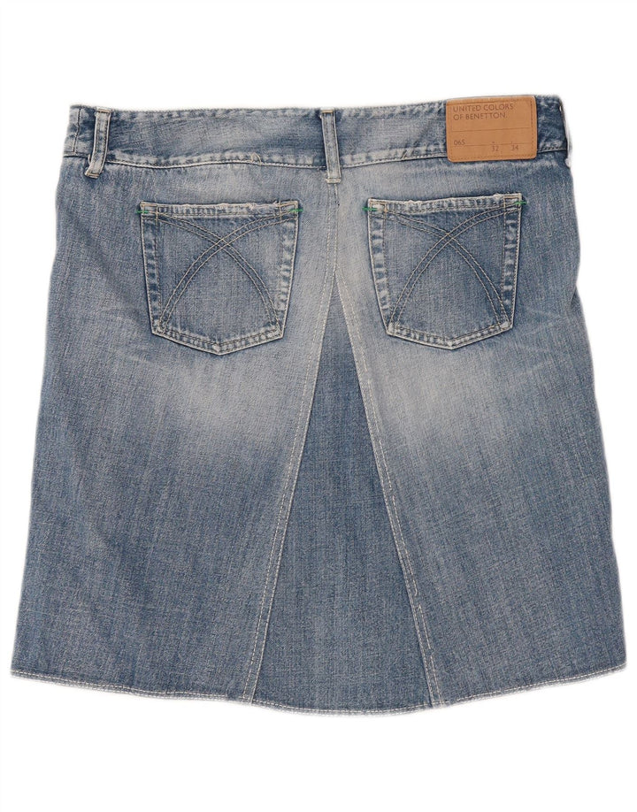 Saia jeans feminina Benetton W32 grande algodão azul