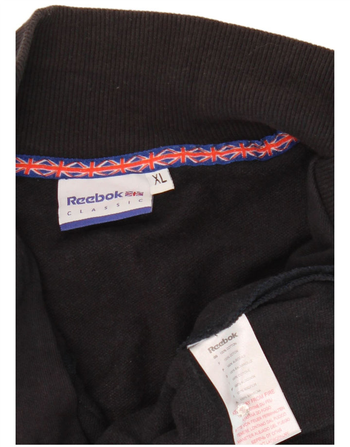 Reebok Mens Tracksuit Top Jacket XL azul marinho listrado algodão