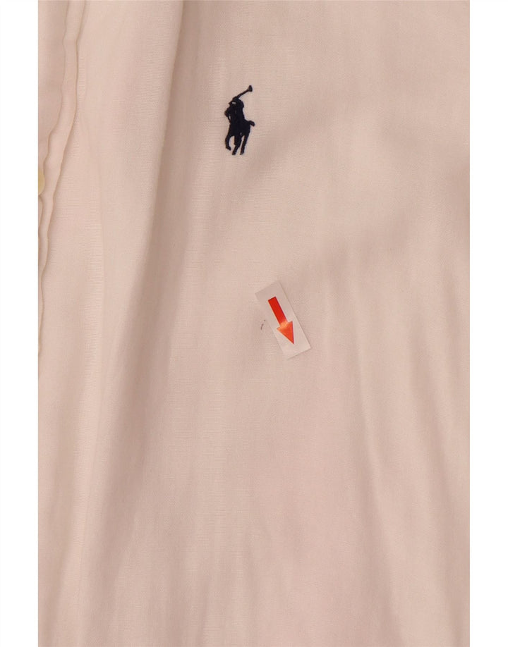 Camisa masculina Ralph Lauren de ajuste personalizado grande algodão branco