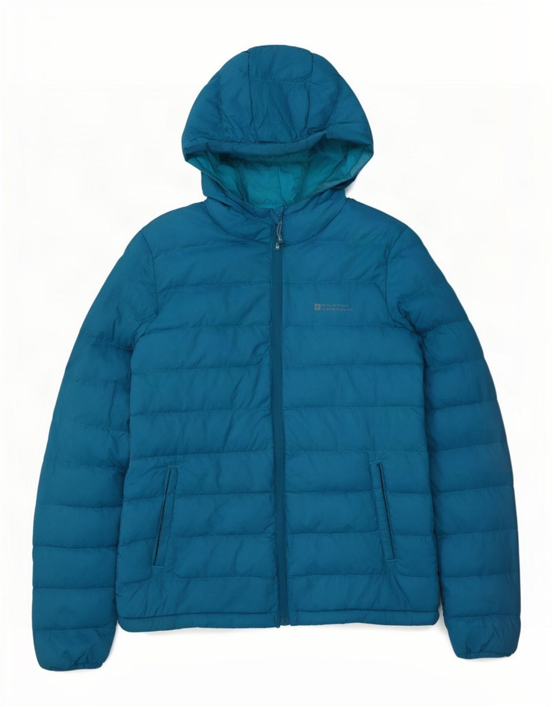 Jaqueta acolchoada com capuz feminina Mountain Warehouse Reino Unido 8 nylon azul pequeno